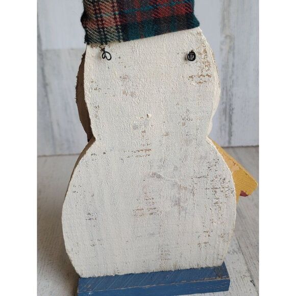 Vintage birdhouse snowman snowflake wooden heart Xmas figure scarf - Picture 8 of 9